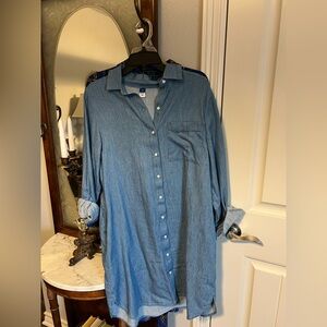 Old Navy Light Blue Button Down Dress